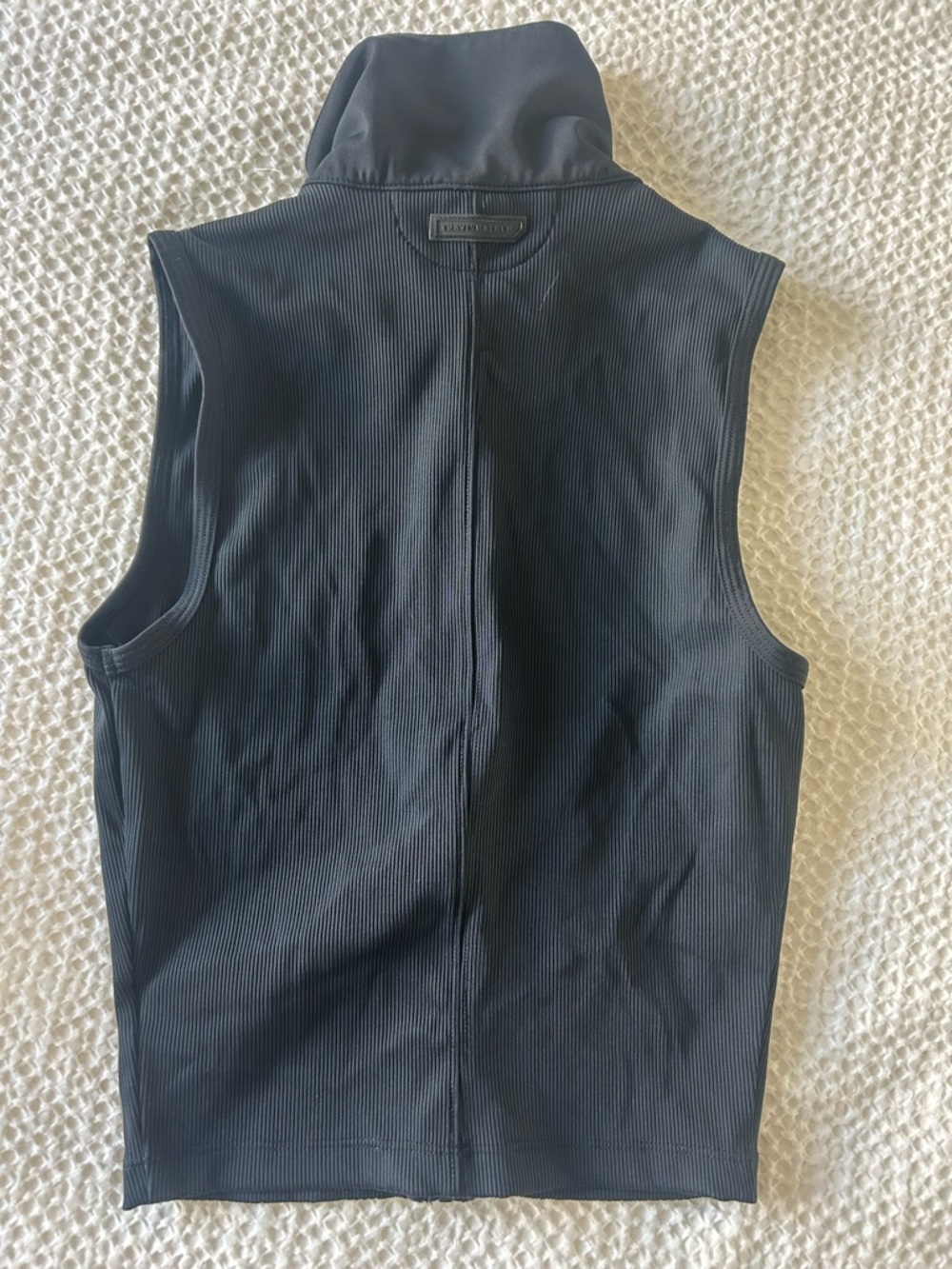 Travis Mathew Black Sleeveless Zip-Front Ribbed Tank - Picture 5 of 5